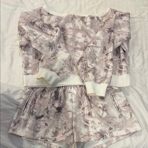 Tie-Dye Mauve Lounge Set — Pullover & Shorts
